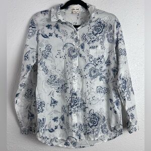 Lilis Closet Anthropologie Womens Floral Button-Up Shirt Size M